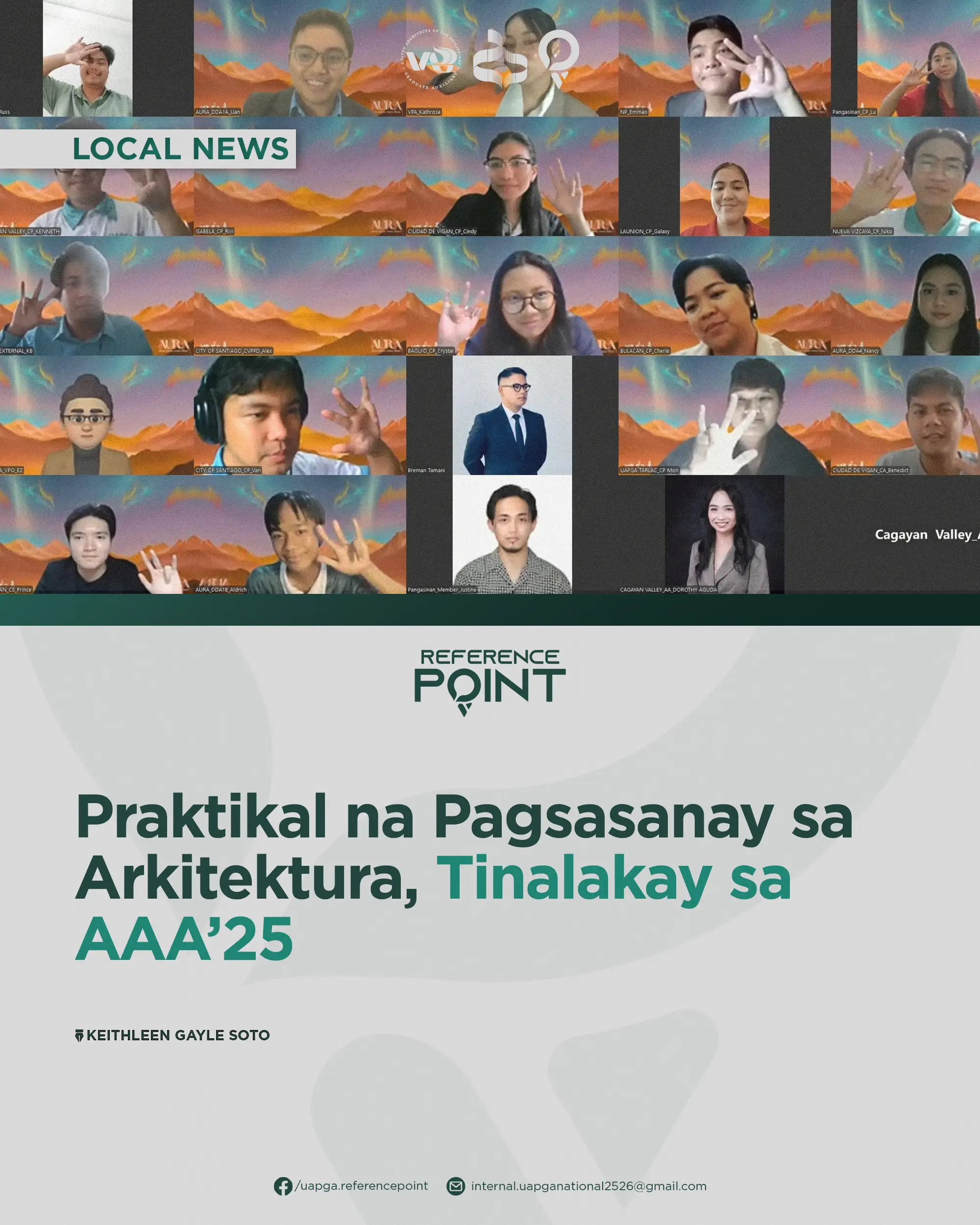 Praktikal na Pagsasanay sa Arkitektura, Tinalakay sa AAA’25